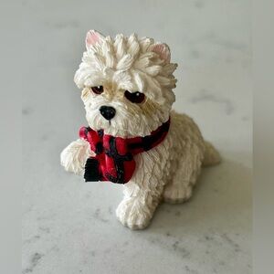 West Highland Terrier Figurine with Plaid Scarf